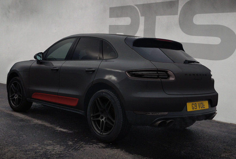 A wrapped Porsche Macan